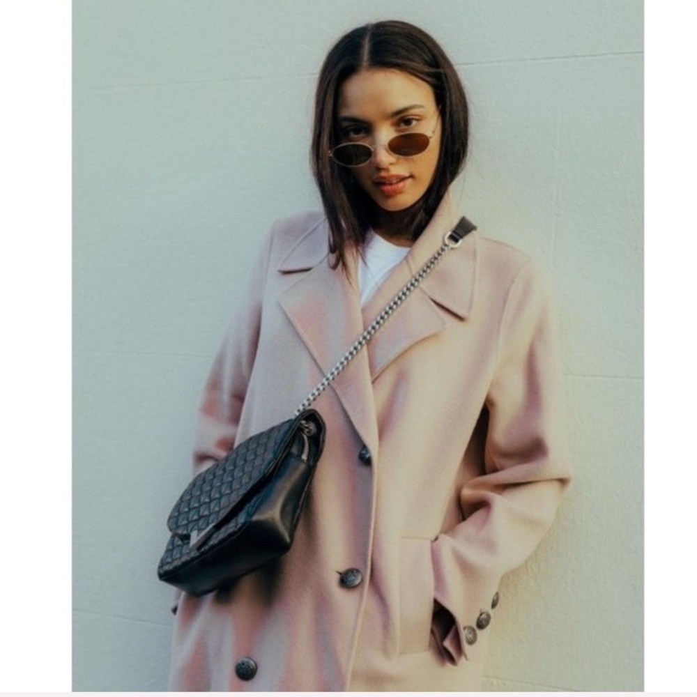 The Kooples Powder Pink Double Faced Wool Coat